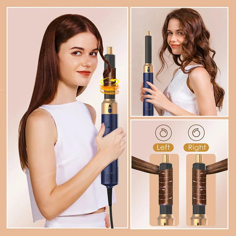 5 in 1 Hair Styler Powerful Fast Drying Ionic Hair Dryer High Speed Hot Comb Brush Set Professional Hair Straightener