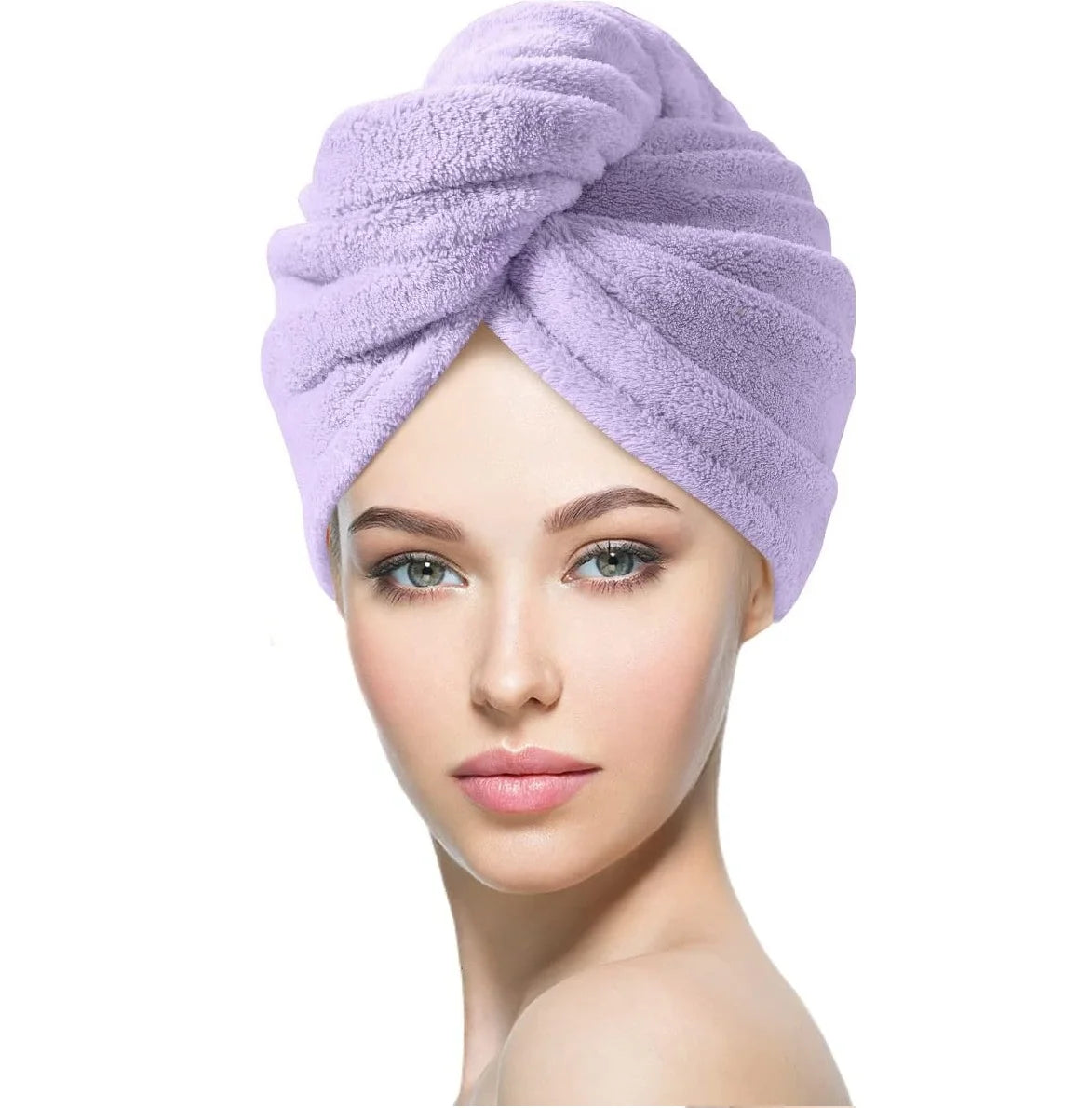 Button Up Hair Towel Wrap High Absorbency Microfiber Towels Curly Hair Girls' Quick Drying Towels Hair Drying Towels Hair Towel