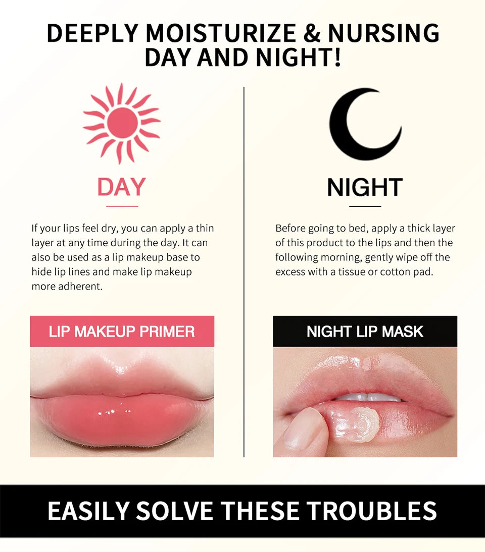 Collagen Lip Balm & Sleep Mask Deep Moisturizing Hydrating Smooth Lip Fine Lines Gentle Exfoliating Dry Dead Skin Daily Lip Care