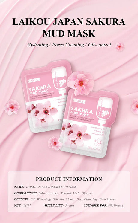 Purifying Clay Facial Mask in Pouch,For Acne, Oily & Combination Skin, Deep Cleansing, Detoxifying, Skin Care, Face Mud Mask 5g
