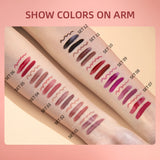 QIBEST 3pcs/set Liquid Lipstick+Lip Liner Lasting Black Brown Purple Red Matte Lip Gloss Nude Lip Stain Tint Makeup Lip Pencil