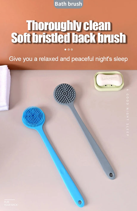 Silicone Shower Brush Body Exfoliating Dry Brushing Bathroom Back Bath Brush for Shower Brush for The Back