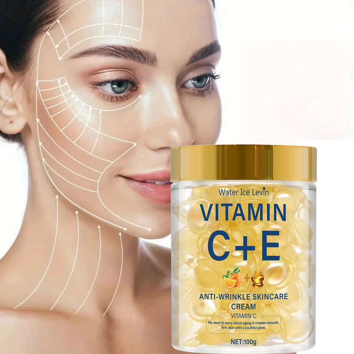 Vitamin C+E Anti-Wrinkle Skincare Cream with Retinol & Hyaluronic Acid for Moisturizing, Protecting & Smoothing Skin.
