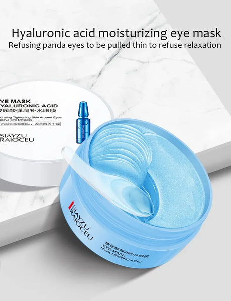 60Pcs Hyaluronic Acid Crystal Collagen Eye Mask Anti Dark Circles Remove Eye Bagsmoisturizing Firming Eye Patches Skin Care