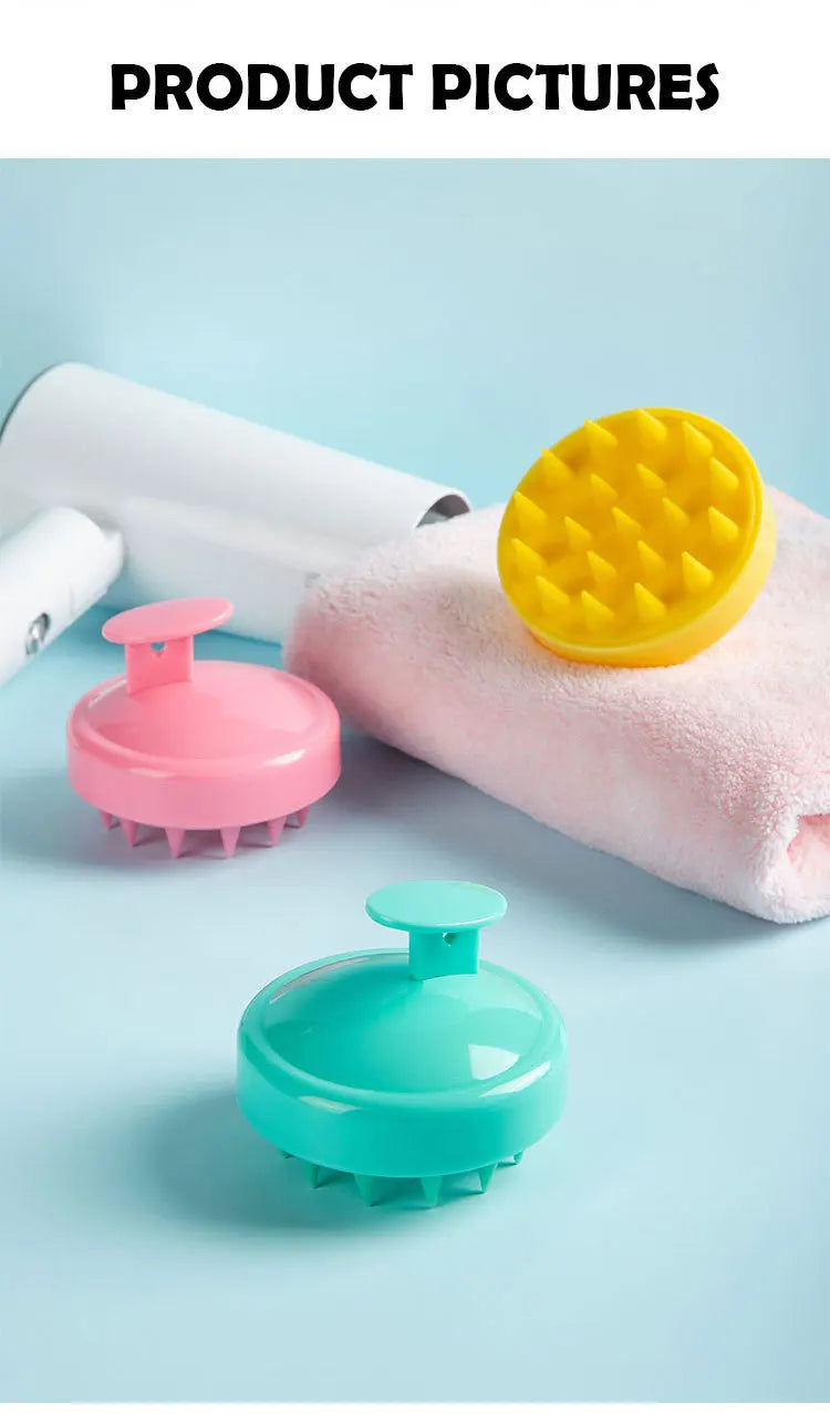 Silicone Scalp Massage Comb - Soft PE Bristles Shampoo Brush for Deep Cleansing, Home SPA & Bath Brush