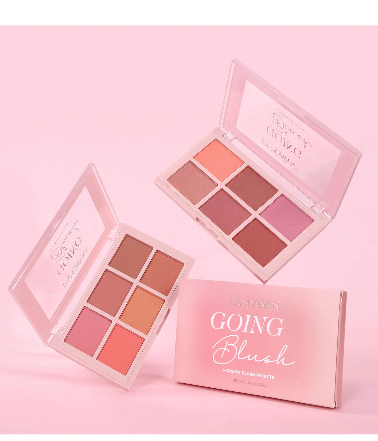 Long Wear Blush Makeup Palette Buildable Color Velvet Finish Face Powder Cheek Contouring Brightening