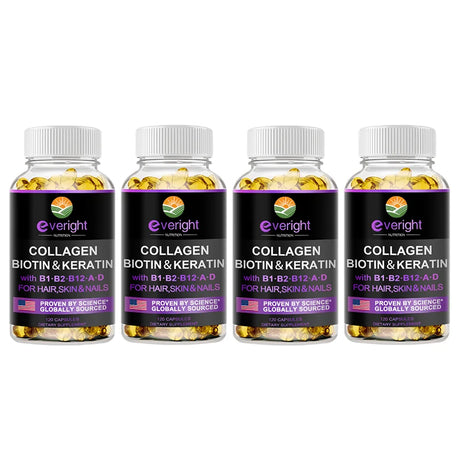 Biotin Hyaluronic Acid, Collagen Keratin –Hair Growth Vitamin – Nails & Skin,  B1, B2, B6, B12 Complex Supplement for Men &Women