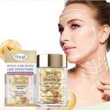 Retinol Bee Venom Facial Capsules Anti-Wrinkle Firming Smoothing Moisturizing Facial Skin Anti-Aging Night Serum for Face & Neck