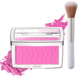 Matte Embossed Blush Palette High Pigmented Pink Coral Cheek Blush Powder With Professional Makeup Brush