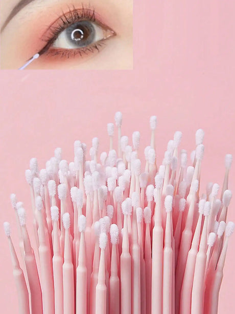 50/100pcs Nano Cleaning Swabs, Ultra Fine Makeup Remover Sticks For Eye Makeup, Contouring, Eyeliner, Lips And Skin Cleansing