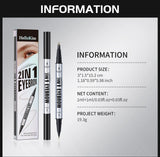 Natural Look Eyebrow Pencil Waterproof Sweat Proof Double Ended 2 in 1 Long Lasting Brow Definition Fill Shape