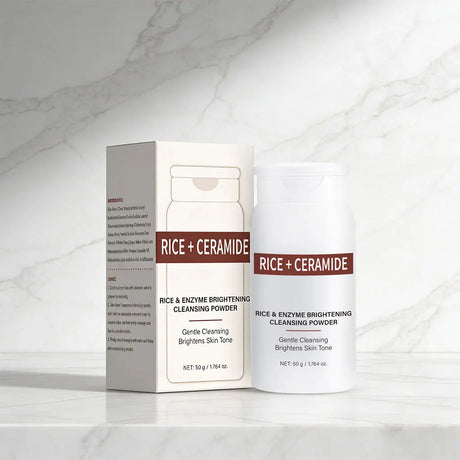 Rice Enzyme Brightening Cleansing Powder, Exfoliating Powder to Foam Cleanser, Smooth Texture,Hydrating & Gentle Skin Care 50g