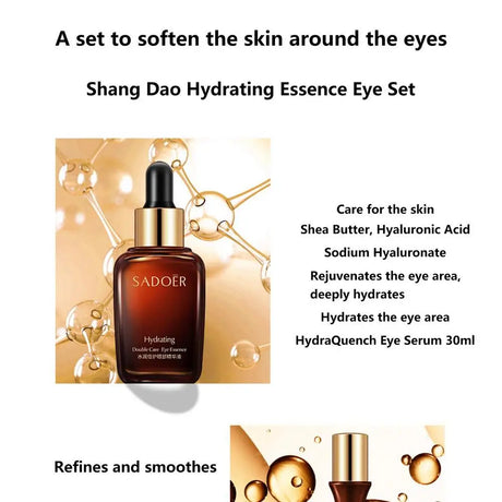Double Care Essence Eye Set Eyes Repair Cream Eye Cream For Wrinkles Dark Circles Eye Bags Anti Age Firming Hydrating 3pcs