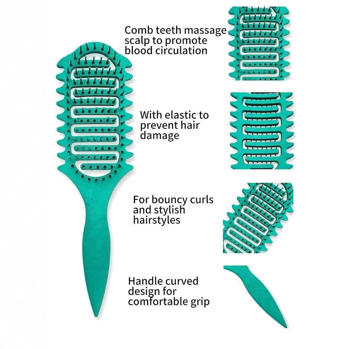 Curly Comb Curl Define Styling Brush Hollow Out Detangling Hair Brush Tangled Wet Curly Hair Comb Shaping Curls Hairdressing