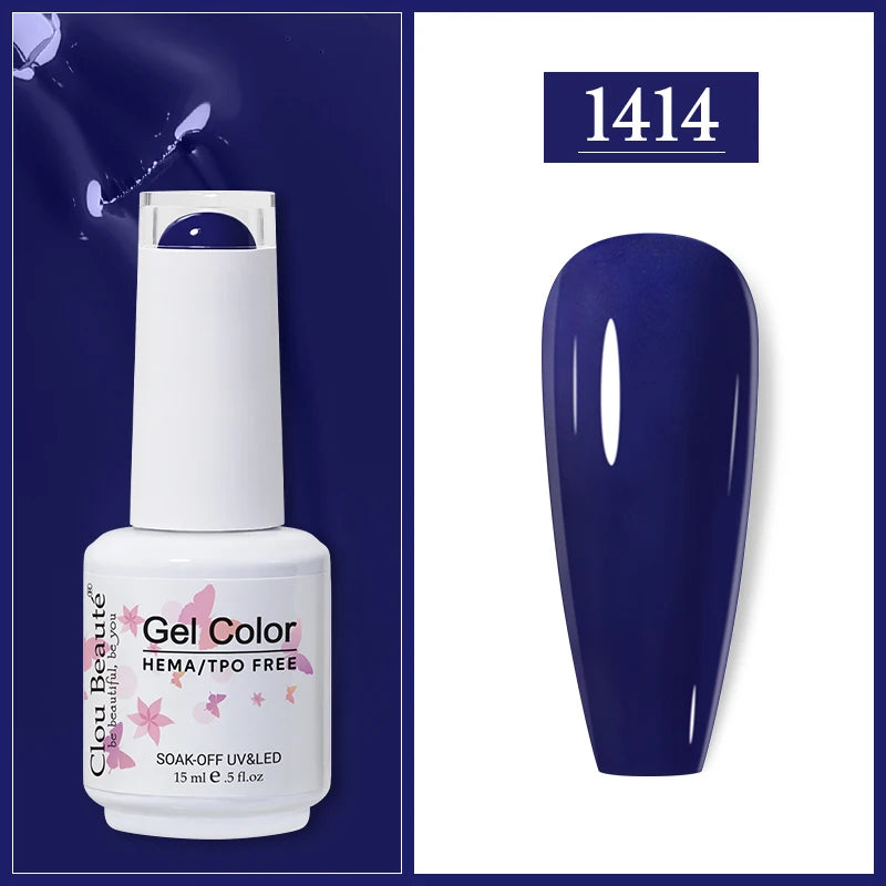 Clou Beaute Gel Nail Polish Neon Brown Royal Blue Red Green Pastal Nude Nail Art Varnishes Gel Lacquer HEMA/TPO FREE UV Gel Nail