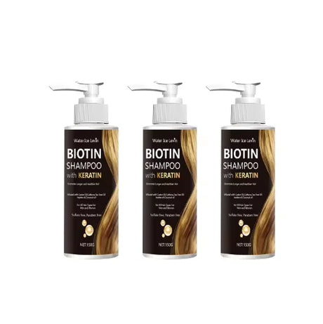 Water Ice Levin Biotin & Keratin Shampoo, Sulfate/Paraben Free, With Nourishing Oils, For Longer Healthier Hair, All Hair Types
