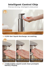 480ml Kitchen Soap Dispenser Automatic Sensor Hand Sanitizer Machine Intelligent Electric Body Wash Soap Dispenser 304 Stainl
