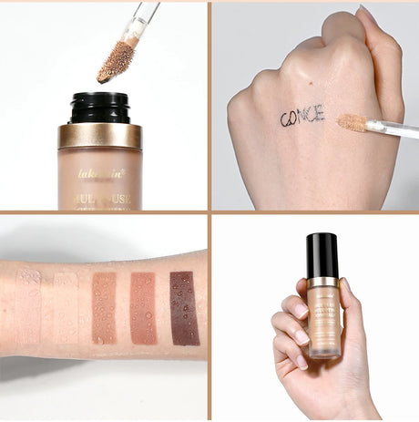 Lakerain 5-Color Waterproof Concealer Matte High Coverage Oil-Control Foundation For Acne Scars And Dark Circles Cosmetics