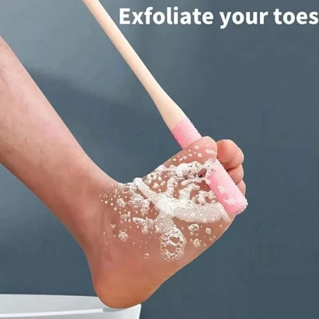 Long Handled Toe Gaps Cleaning Brush Super Soft Silicone Foot Scrubber Exfoliating Brush Foot Wash Brush For Shower
