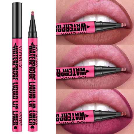 Lip Liner Waterproof, Sweatproof, Matte Multi-color Correcting Liquid Lipstick Pen Sexy Red Brown Lip Makeup for Women Gifts
