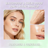 Collagen 2-in-1 Primer & Sunscreen Spf 50, Dual Chamber Face Primer with Collagen Sun Protection & Makeup Base for Flawless Skin