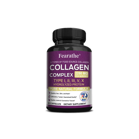 Multi-Collagen Capsules for Men and Women - Hydrolyzed Type I II III V X for Skin, Hair, Nails, Bones, Joints, Nutrition