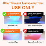 TWOING 8g Clear Solid Nail Tips Gel Long Lasting Strong Adhesion UV/LED Building Gel for Nails Home Salon Manicure DIY Design