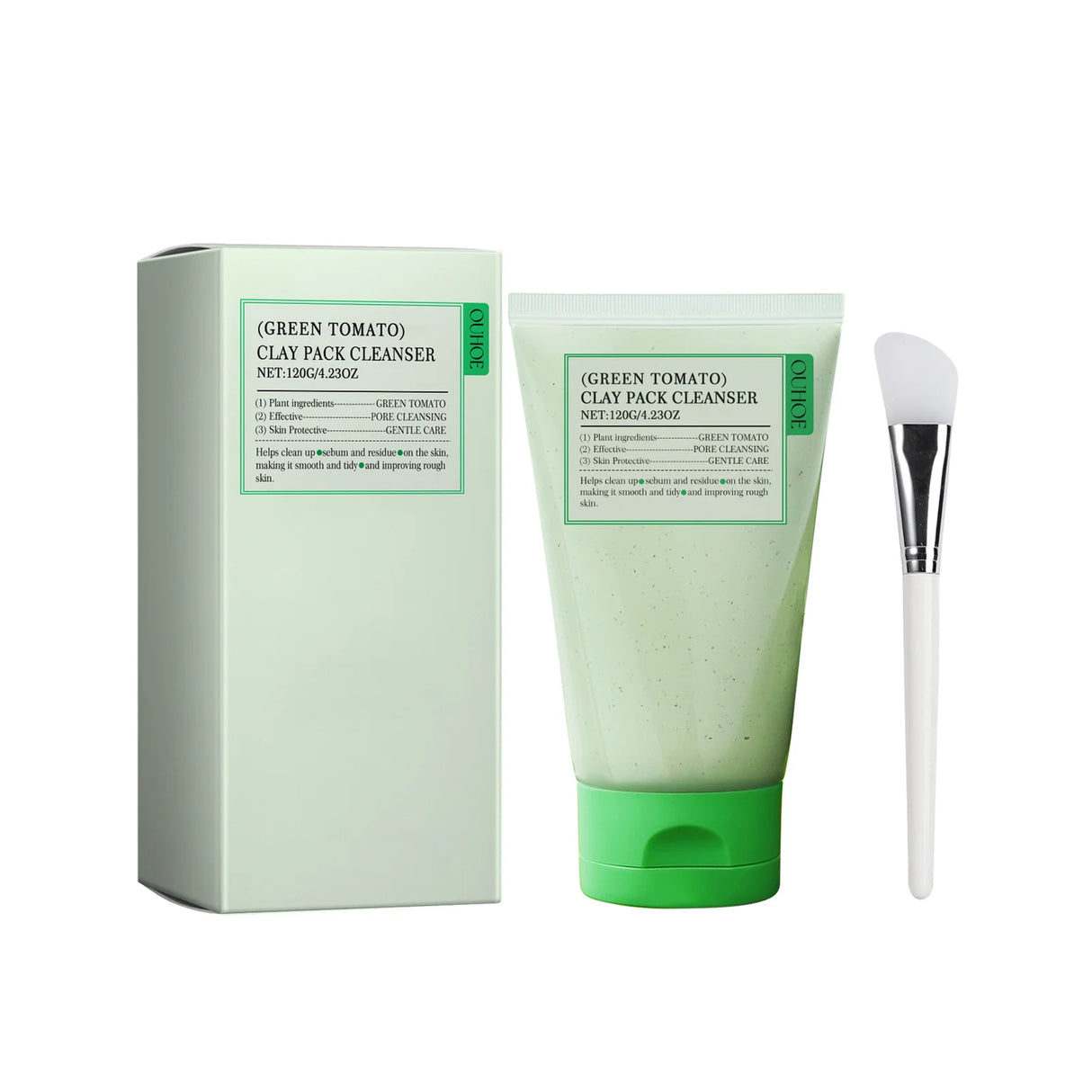Green Tomato Mud Mask Cleansing Blackhead Pore Improve Rough Oil Control Moisturize Brighten No Irritation Facial Clay Cleanser