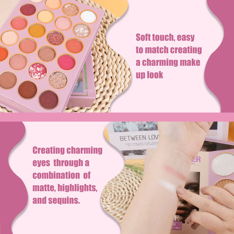 Eye Shadow Palette Five-page Flipbook Matte Pearlescent Lasting Non-smudge Multi-function Blush Contouring Highlighter Makeup
