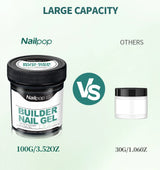 Nailpop Milky Smooth Builder Gel 30/100g for Nail Extension Long Lasting Quick Building UV Gel Soak Off Nail Art Design DIY