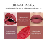 HANDAIYAN 1/6 PCS Lipstick Set Make-up for Women Non Stick Cup Waterproof Long Lasting Cosmetics Korean Makeup Matte Lipstick
