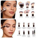 14 PCS Makeup Brushes Professional Make Up Brushes Premium Synthetic Powder Concealers Brushes Travel Makeup Brush Set