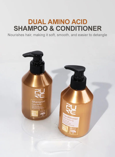 PURC Repair Damaged Hair Treatment  Morocco Argan Oil Amino Acid Keratin Smoothing Sulfate-Free Shampoo Conditioner Set Hair Car