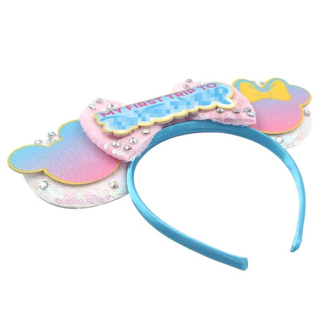 2026 Disney Trip Mickey Ears Headband For Girls Sequin Castle Bow Hairband Cartoon Character Cosplay Hair Accessories Kids Party