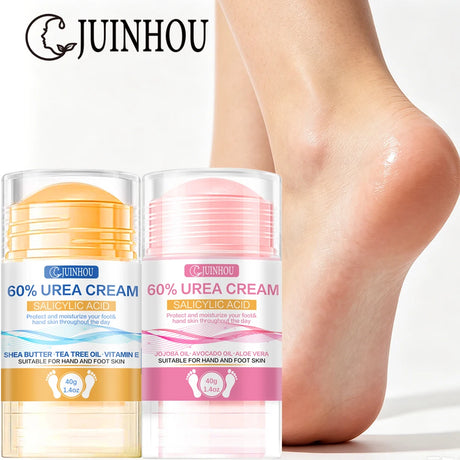 JUINHOU 40g2pcs 60% Urea Portable Foot Cream Stick Salicylic Acid Exfoliating Moisturizer Cracked Heel Repair Dry Skin Foot Care