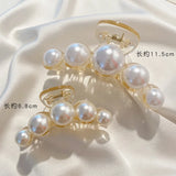 Simulated Pearl Hair Claws for Women Korean Acrylic Hair Clips Girls Large Size Barrette Shark Clip Fashion Hair Accessories
