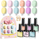 LIMEGIRL 6pcs/set Gel Nail Polish Ice Cream Color Vernis Semi-Permanent UV Gel Nail Art Varn Nail Polish Gel kit