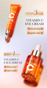 Vitamin C Skincare 6-Piece Gift Set Whitening Brightening Moisturizing And Firming – All In One A Perfect Holiday Christmas Gift