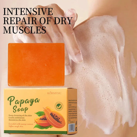 100g KORMESIC Hand Made Papaya Soap Shower Facial Soaps for cleansing anti-acne whitening brightening removing acne