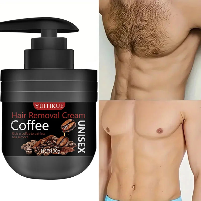 Men's Hair Removal Cream Nourishing Painless Non-Irritating Growth-Inhibiting Smooth Portable Body Hair Removal Lotion
