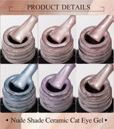 PUENTE 7.5ML Nude Shade Moonlight Cat Magnetic Gel Nail Polish Ultra-Bright Cat Eye Soak Off UV Semi-Permanent Varnish Manicure