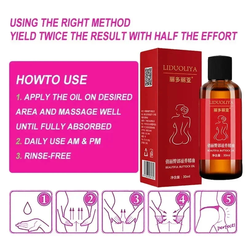 Buttock Enlargement Oil Butt Lift Up Firming Big Hip Enhance Cream Increase Butt Breast Plump Growth Tighten Shape Sexy BodyCare