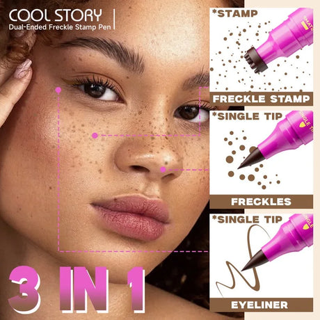 Double Eyeliner Freckles Pen All-in-One Natural Waterproof Lasting Seal Spot Pen Natural Simulation