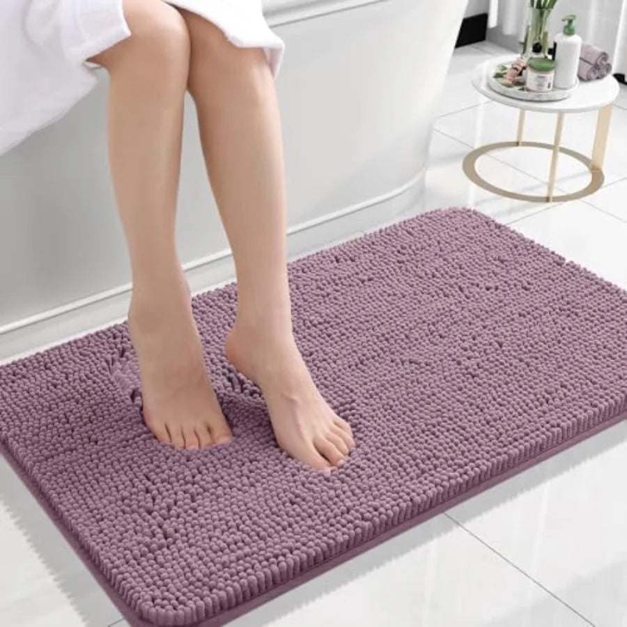 Bathroom Rugs 30x20, Extra Soft Absorbent Chenille Bath Rugs, Rubber Backing Quick Dry, Machine Washable Bath Mats for Bathroom