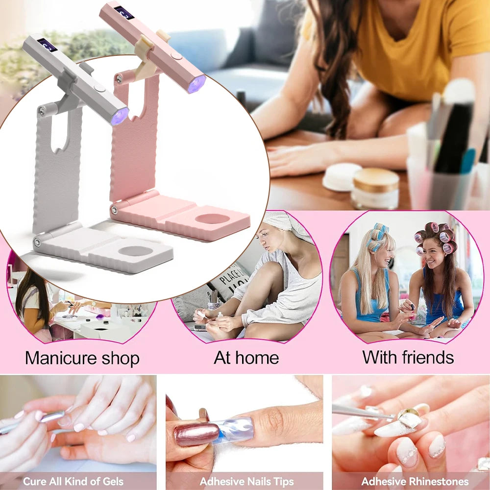 Convenient Handheld Nail Dryer Lamp UV/LED Nail Curing All Gel Polish Nail Art Tool USB Rechargeabl Quick Dry Nail Lamp