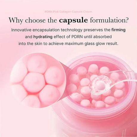 Niacinamide Collagen PDRN Face Cream - Korean Pink Capsule Moisturizer, Non Greasy & Brightening for Uneven Skin Tone