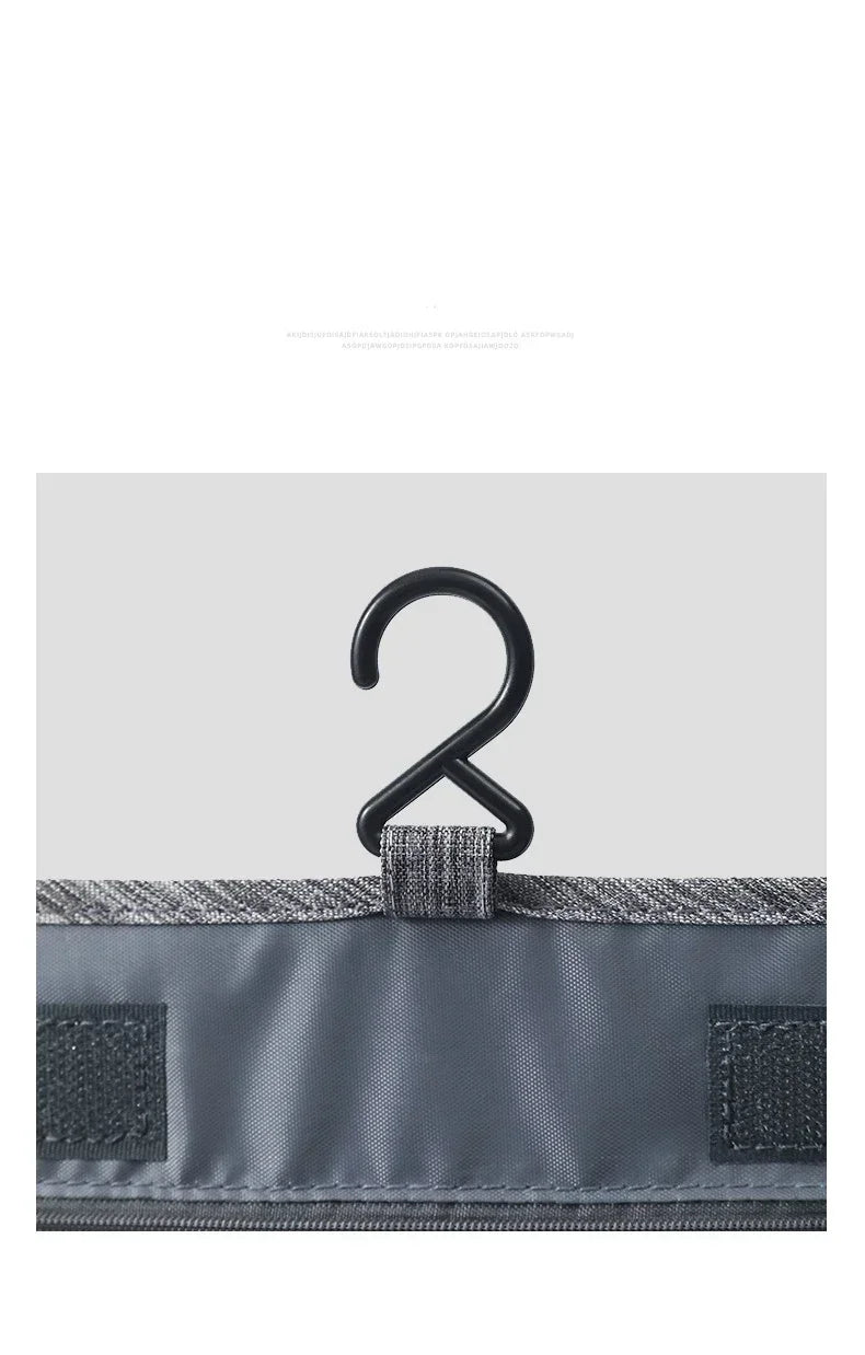 Waterproof Oxford Hanging Travel Toiletry Bag, Portable Cosmetic Makeup Organizer for Men Women