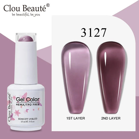 Clou Beaute Translucent Jelly Nude Pink Nail Gel Polish 15ml Vernis Semi Permanent Gel Colorful Varnish Nail Art Manicure Gel