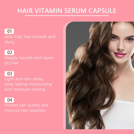 EELHOE Vitamin E in Oil for Hair Loss Prevention Strengthening Hair Roots Moroccan Argan Oil Smooth Regrowth Hair Oil Capsules
