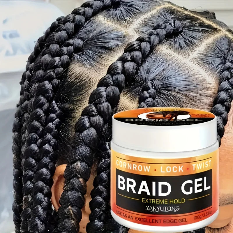 Styling Braiding Gel Wax Carbomer Long Lasting Strong Hold Pomade Anti-Frizz Smooth Hair Finishing Shaping Hair Edge Control
